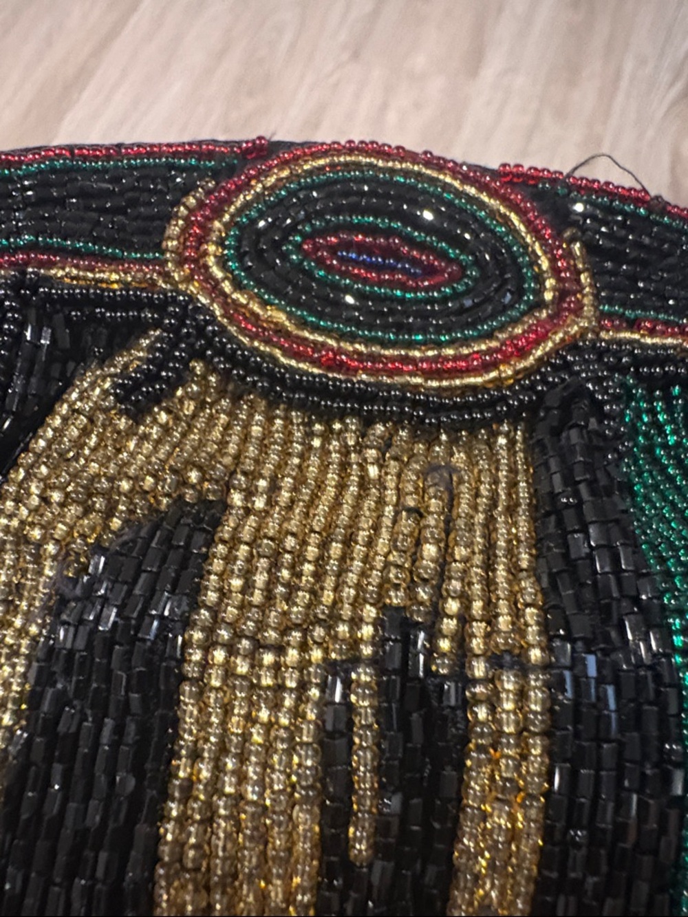 Dior Beaded Clutch in Black, Gold, Green & Red - Picture 6 of 11